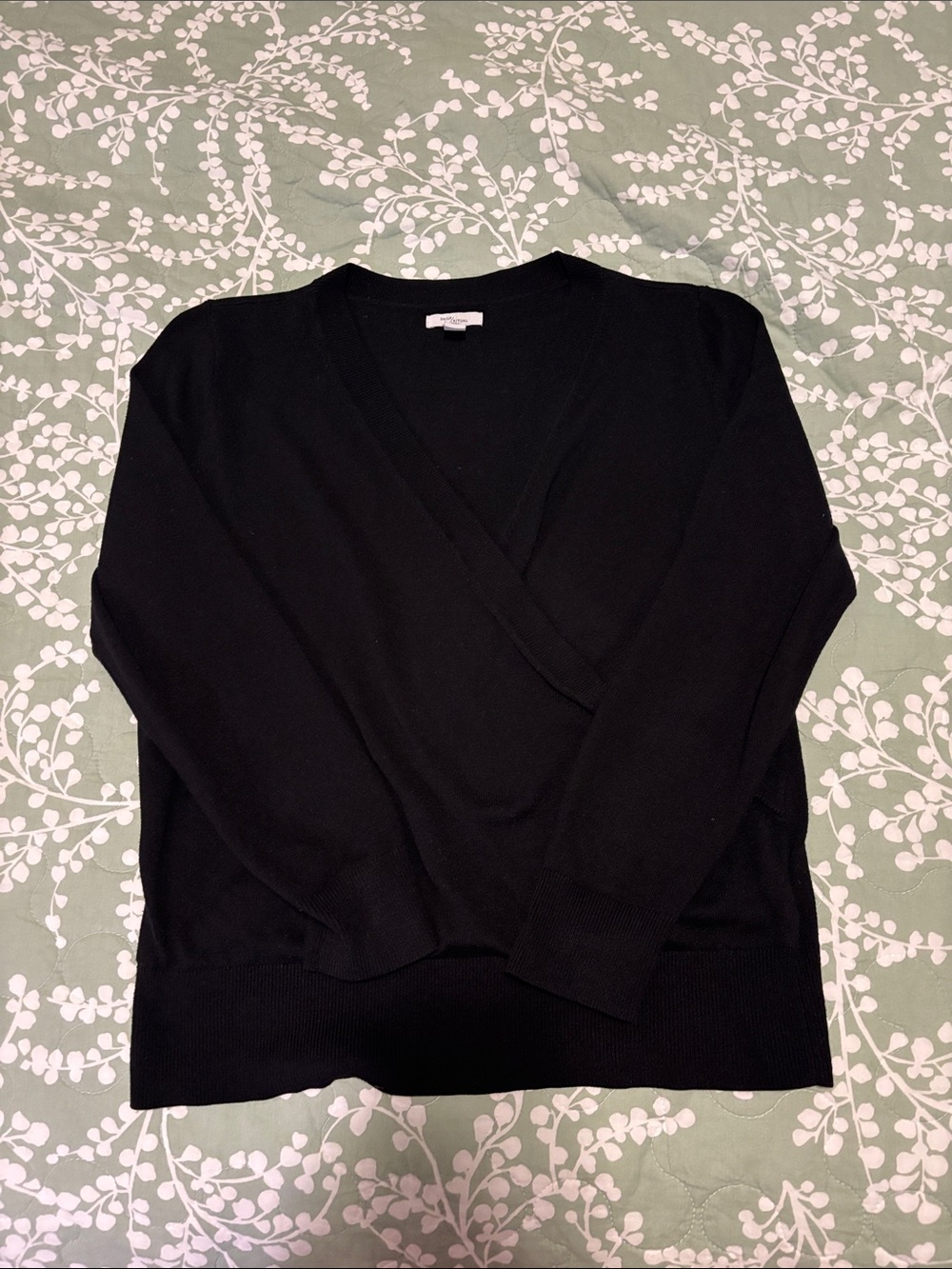 Daily Ritual Black V-Neck Wrap Sweater